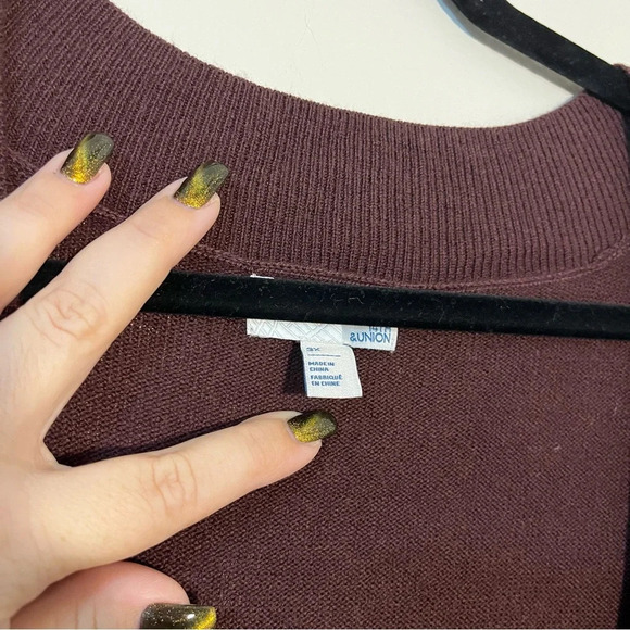 14th and Union NWT for Nordstrom two way sweater Plus size 3x Dark Red/Purple - Picture 4 of 11